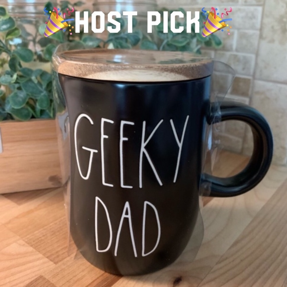 Rae Dunn “GEEKY DAD” LL Black Ceramic Mug NWT